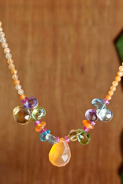 Carnelian & Multi Color Brio Necklace  NRD2525