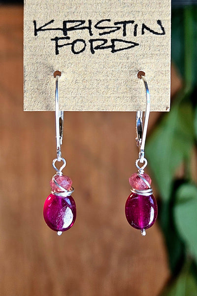 Ruby & Strawberry Quartz Earrings  ERD3225