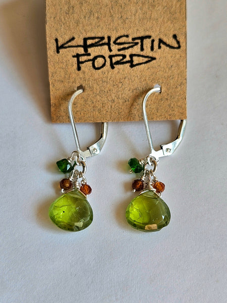 Peridot, Hessonite & Chrome Diopside Earrings  EGR4325