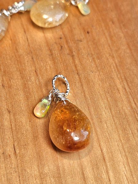 Citrine & Opal Floater / Pendant
