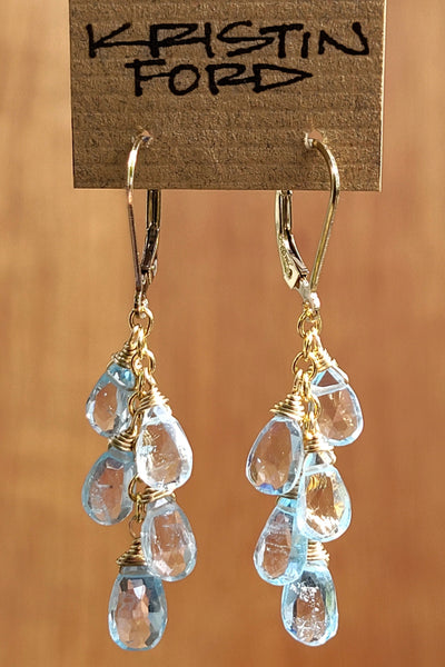 Blue Topaz Earrings EBL4223  Sterling Silver OR 14k Gold Filled