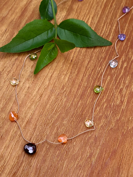 Garnet Briolette Cluster Earrings GAC