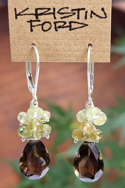 Smoky Quartz, Grossular Garnet & Andalusite Necklace  NBR2925