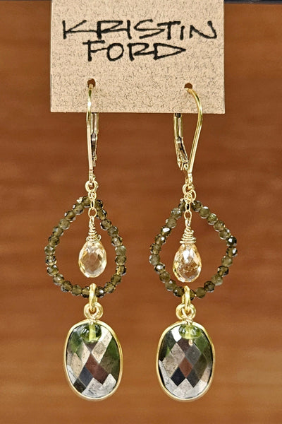 GF) Pyrite, Chrysoberyl & Citrine Earrings EBR2423G