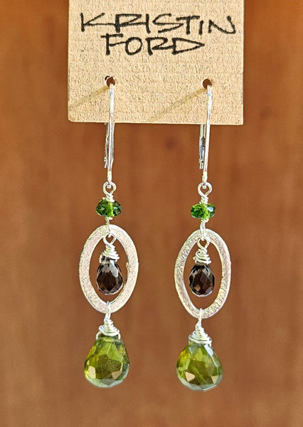 Multi Color Necklace with Smoky Quartz, Vessuvianite & Peridot NGR3123