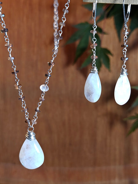 Rainbow Moonstone & Andalucite Earrings EWH5523