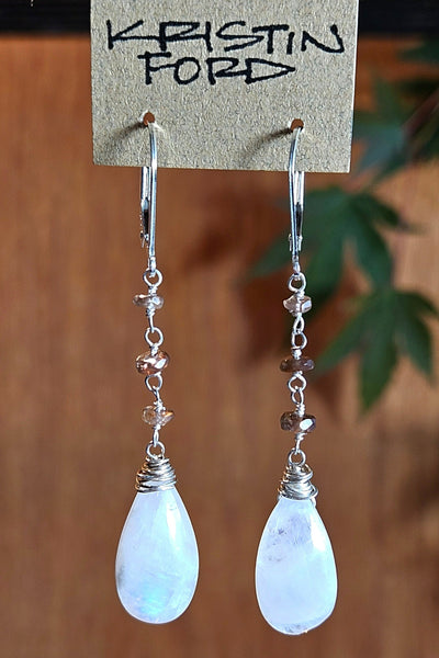 Rainbow Moonstone & Andalucite Earrings EWH5523