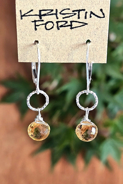 Citrine Ring Drop Earrings EBR3823