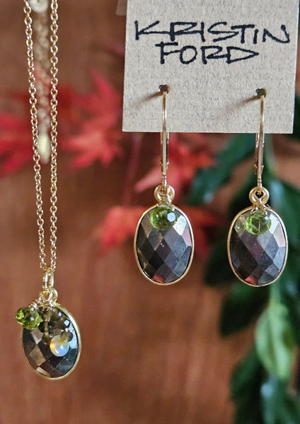 GF) Pyrite & Peridot Earrings EBK2023G