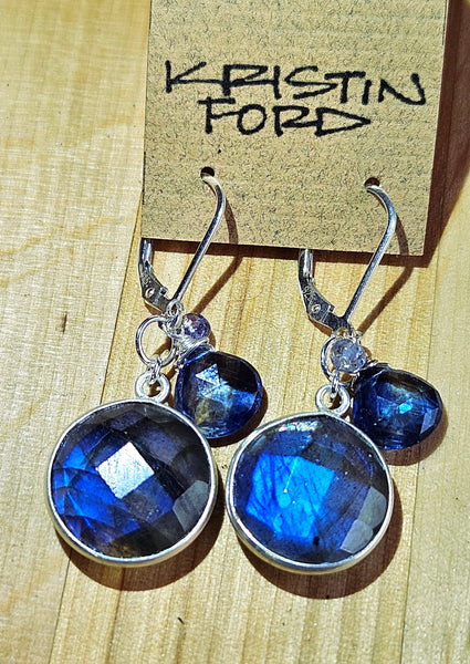 Labradorite, Kyanite & Tanzanite Earrings EBK0524