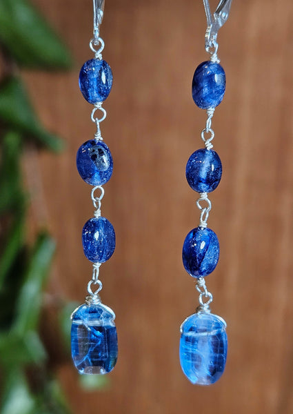 Kyanite & Sapphire Earrings EBL3024