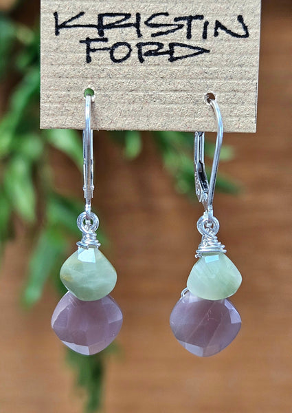 Chocolate "Mocha" Moonstone & Chrysoberyl Earrings  EBR0424