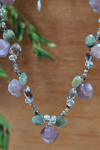 Chrysoberyl, Prasiolite & Labradorite Necklace  NGR1124