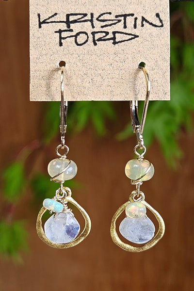 GF) Rainbow Moonstone Earrings  EWH3114G