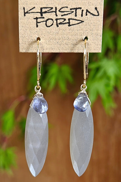GF)  Silver Moonstone & Iolite Earrings EBK1319G