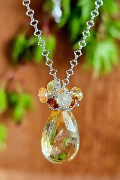 Citrine Cluster Necklace  NBR0224