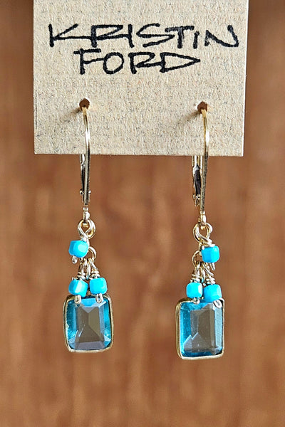 GF) Blue Topaz & Turquoise Earrings EBL3724G