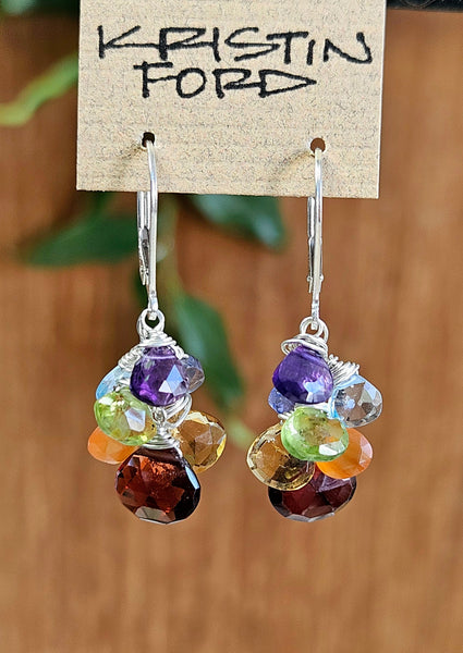 Rainbow Chakra Earrings EWH3417 SS or GF