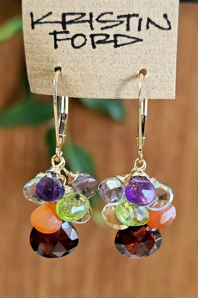 Rainbow Chakra Earrings EWH3417 SS or GF