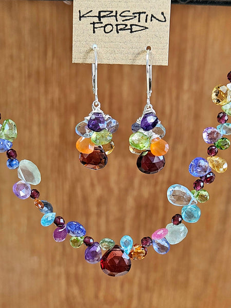 Rainbow Chakra Earrings EWH3417 SS or GF