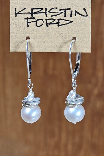 Fresh Water Pearl and SS OR GF "Chips" Earrings EWH2318/EWH2318G