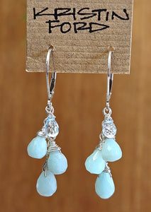 Amazonite & Blue Topaz Earrings EBL1023