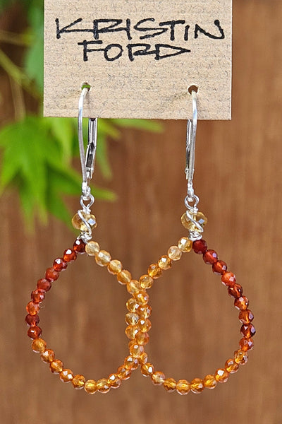 Shaded Carnelian Ring Earrings  ERD1124