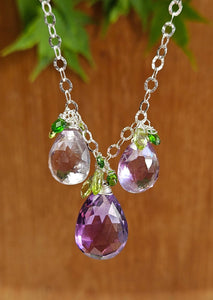 One of a Kind Amethyst, Peridot & Chrome Diopside Necklace
