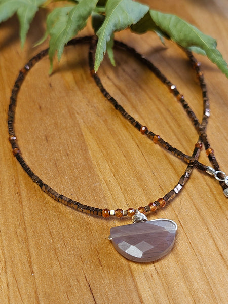 Chocolate "Mocha" Moonstone Earrings  EBR0924