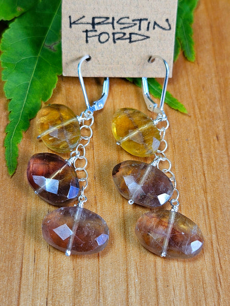 Chocolate "Mocha" Moonstone & Fluorite Necklace  NBR0824