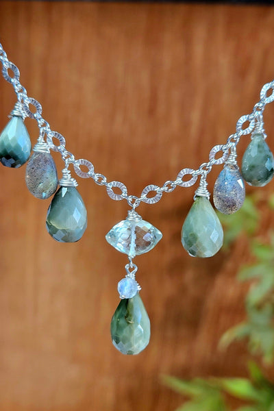 Chrysoberyl, Prasiolite & Labradorite Necklace  NGR1124