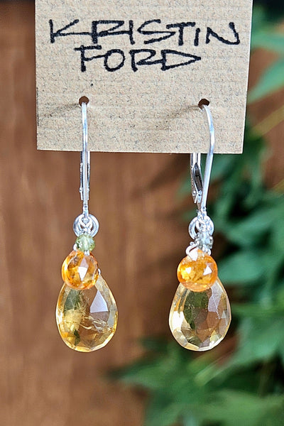 Citrine, Mandarin Garnet & Green Tourmaline Earrings  EBR2724