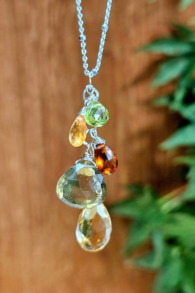 Citrine, Mandarin Garnet & Green Tourmaline Earrings  EBR2724