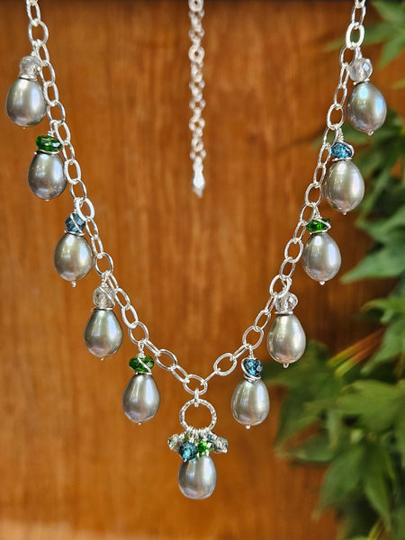 Pearl & White Topaz Earrings  EBK1724