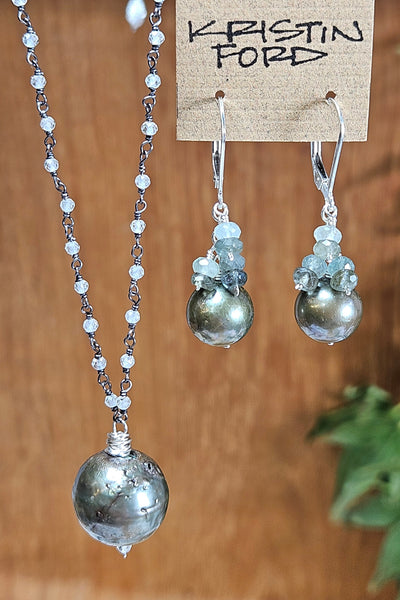 Pearl & Moss Aquamarine Earrings  EBK1624