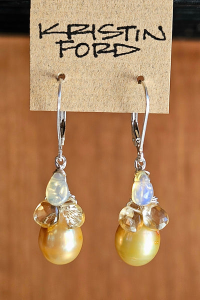 Golden Pearl, Opal & Citrine Necklace  NBR0125