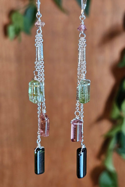 Multi Color Tourmaline Earrings  EWH0325
