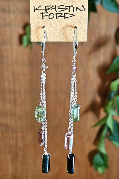 Multi Color Tourmaline Earrings  EWH0325