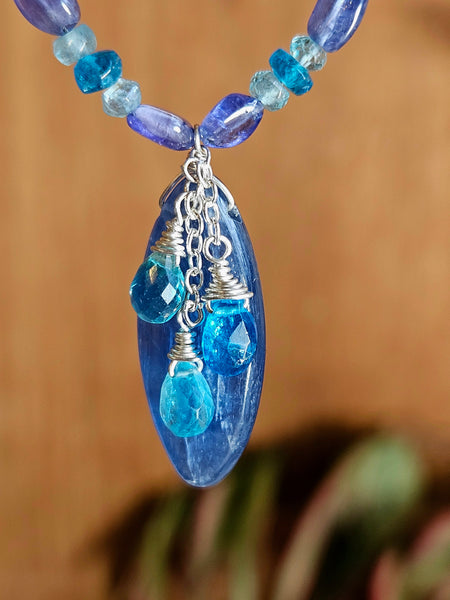 Kyanite, Tanzanite & Apatite Necklace  NBL1225