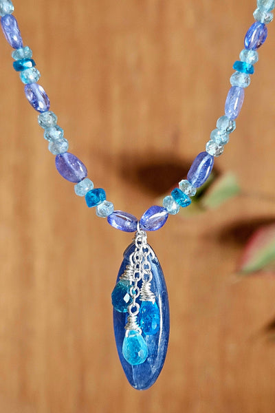 Kyanite, Tanzanite & Apatite Necklace  NBL1225