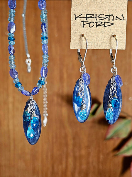 Kyanite, Tanzanite & Apatite Necklace  NBL1225