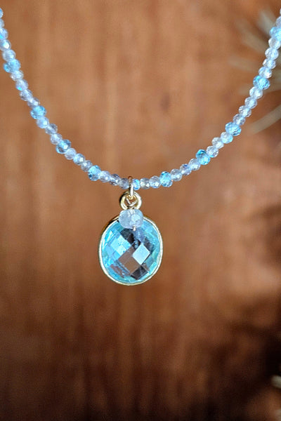Blue Topaz & Labradorite Necklace NBL4410G