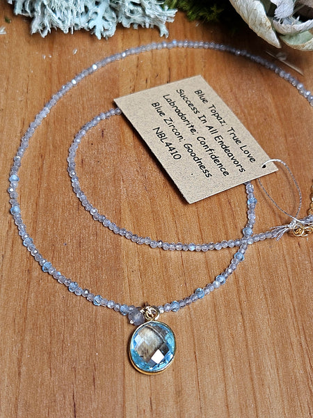 Blue Topaz & Labradorite Necklace NBL4410G