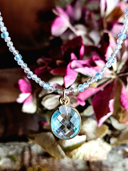 Blue Topaz & Labradorite Necklace NBL4410G