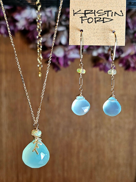 GF) Chalcedony & Opal Necklace  NBL3225G