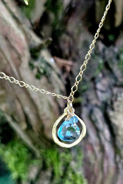 GF) Blue Topaz Necklace  NWH9025GBL