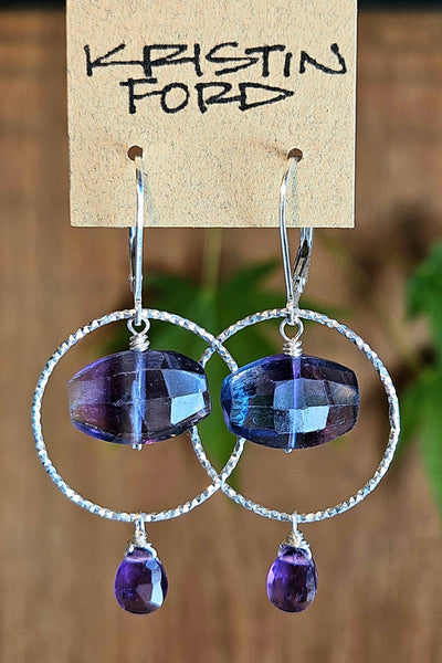 Fluorite & Amethyst Earrings  EBL4425