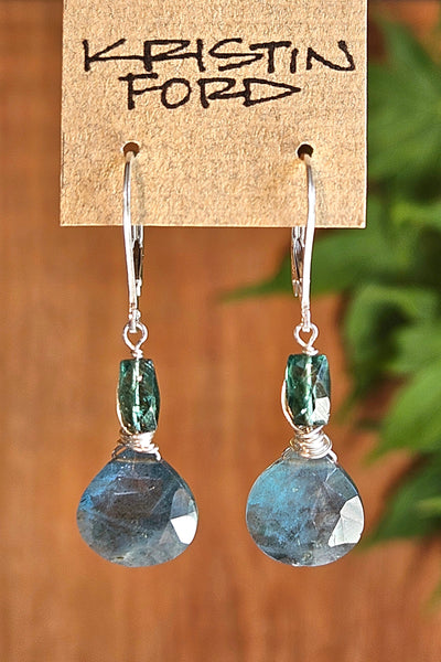 Moss Aquamarine & Green Apatite Earrings  EBL5225