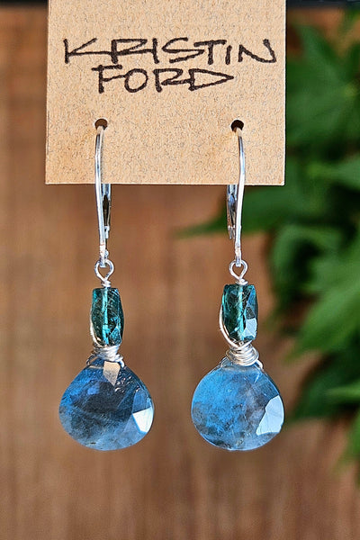 Moss Aquamarine & Green Apatite Earrings  EBL5225