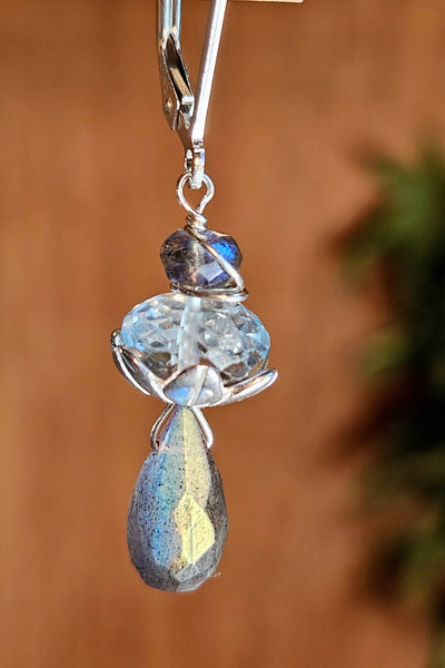 Labradorite & Blue Topaz Earrings  EBK1625